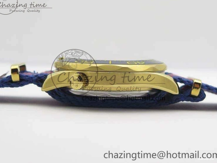 0327 Modern Seamaster 300M 007 YG URF 1:1 Best Edition White Dial Ceramic Bezel On Nylon Strap A 8115